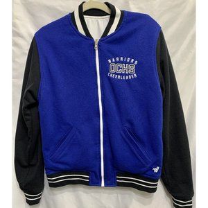 Cheerleader Jacket Small Reversible Blue/Black/White Halloween Costume
